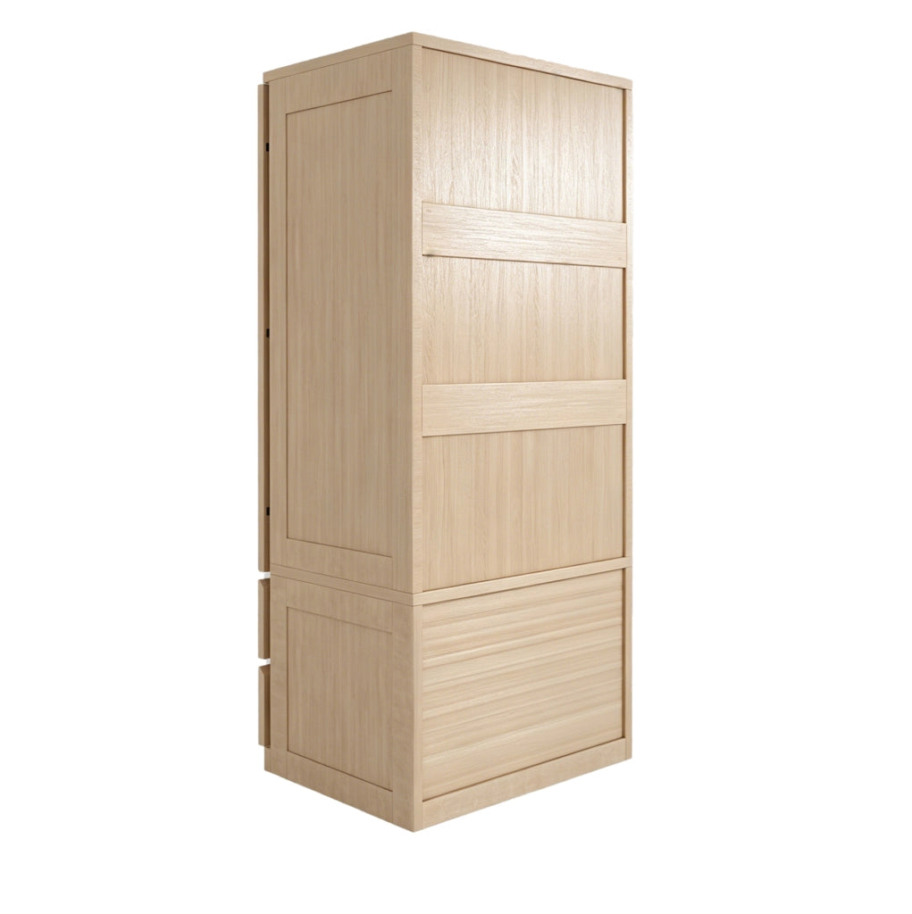 Armadio a 2 ante con 2 cassetti e vano interno; 70 × 55 × 170 cm; legno