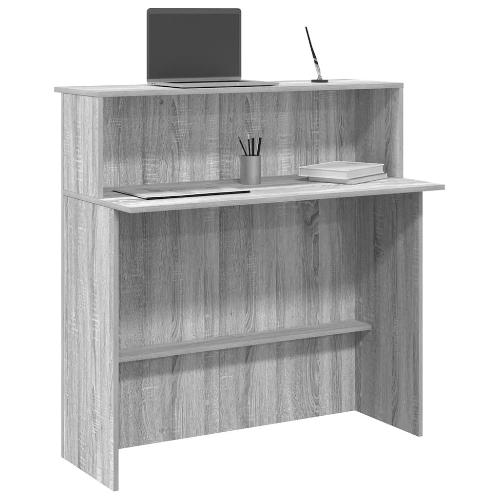 Banco Reception | Scrivania | Tavolo da Ufficio Grigio Sonoma 100x50x103,5 cm Legno Multistrato