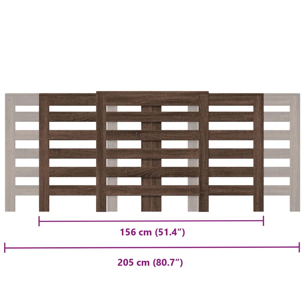 vidaXL Copertura Termosifone Rovere Marrone 205x21,5x83,5 Multistrato