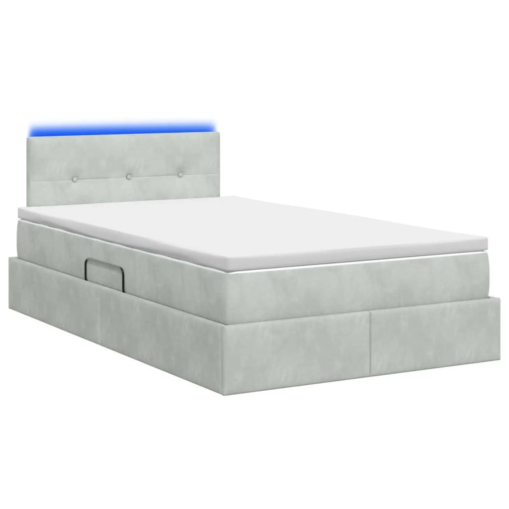 Letto con contenitore LED e materasso Grigio Chiaro 3459240