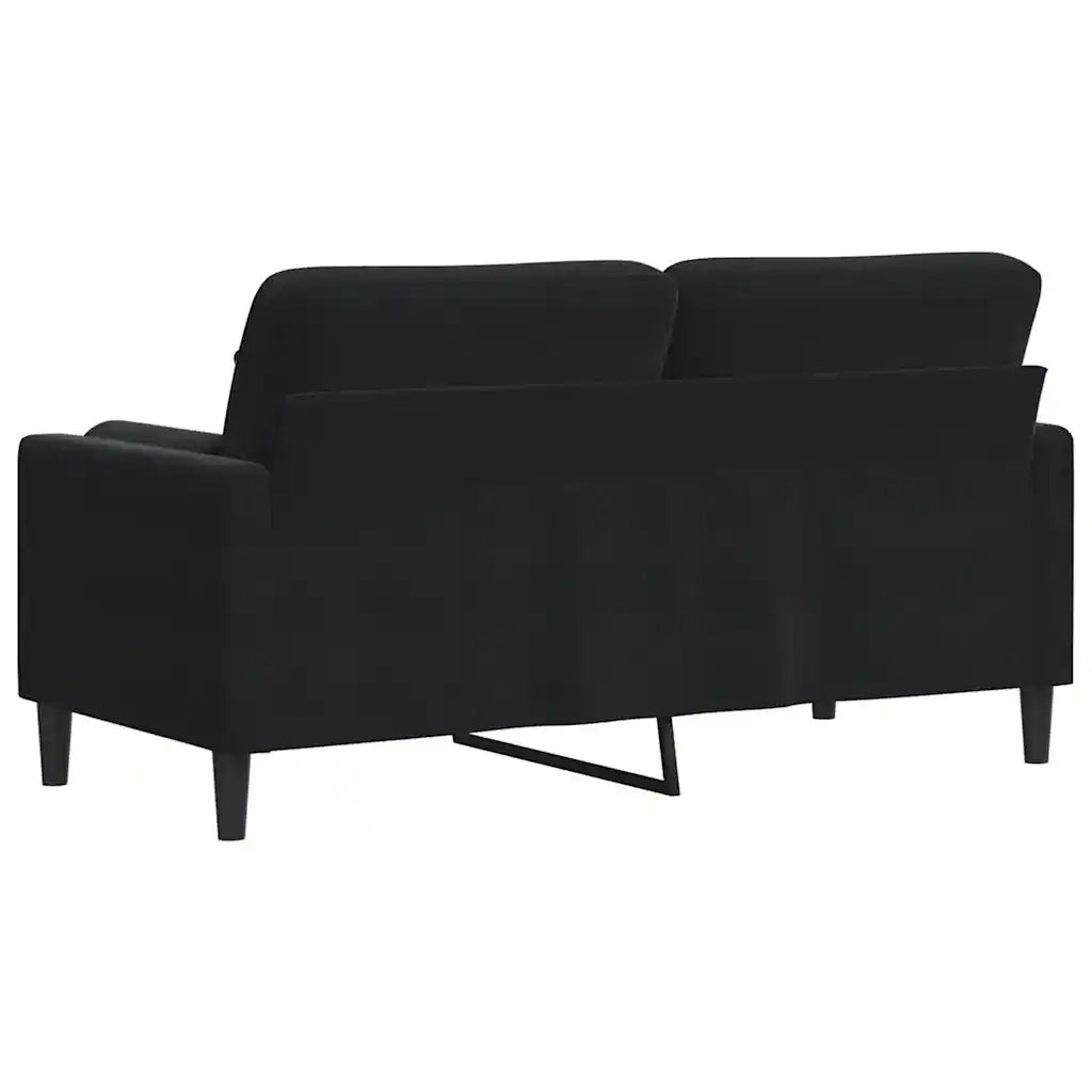 Divano | Divano da soggiorno | Sofa a 2 Posti con Cuscini Nero 140 cm in Velluto