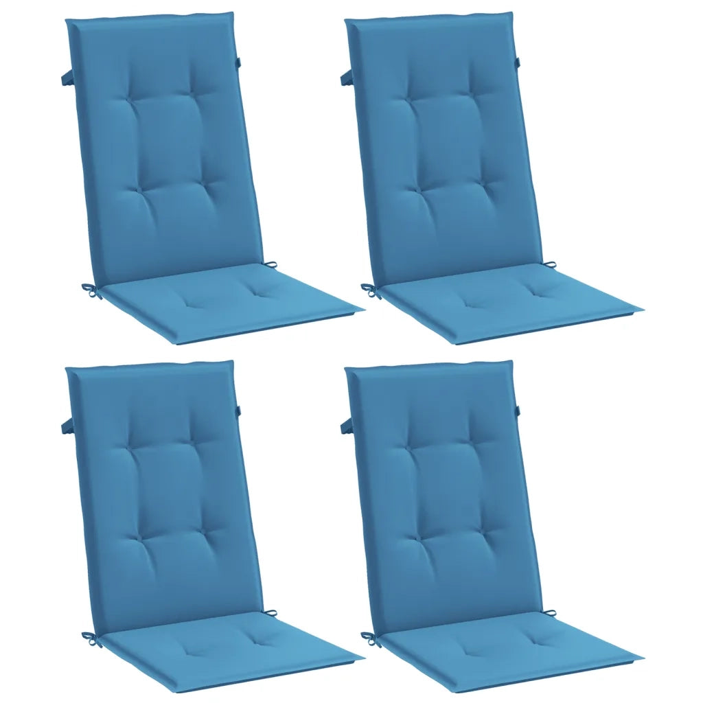 Cuscini Sedia Schiena Alta 4 Blu Mélange 120x50x4 Tessuto 4002425