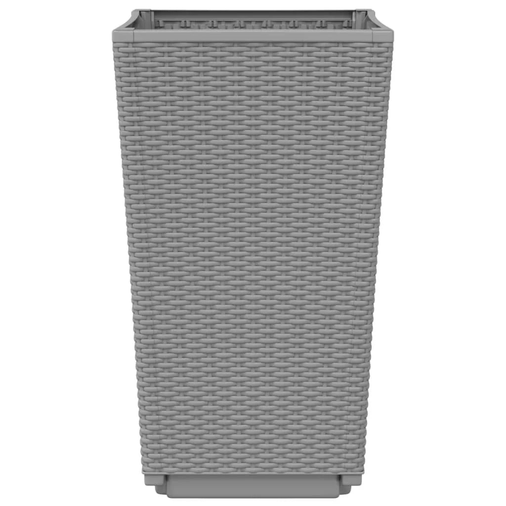 Fioriera rialzata per piante fiori giardino terrazze set da 2 trasparente 32,5 x 32,5 x 57 cm polipropilene grigio 02_0039070