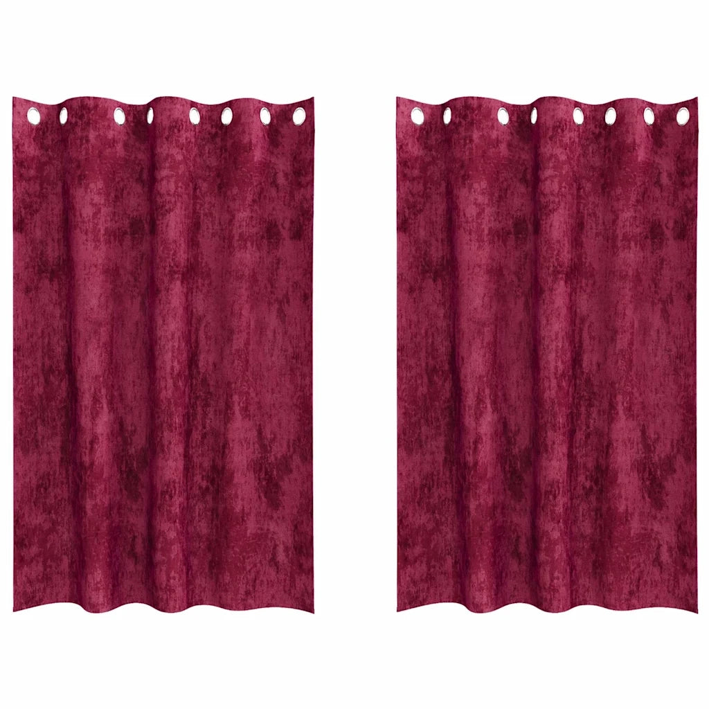 Tende in Velluto 2 pcs Rosso Vino 175 x 140 cm Velluto 4107644