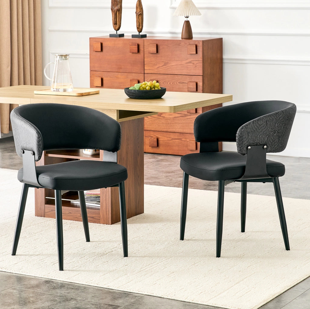 Sedia 96x59.5x40 cm con schienale ergonomico in PU nera