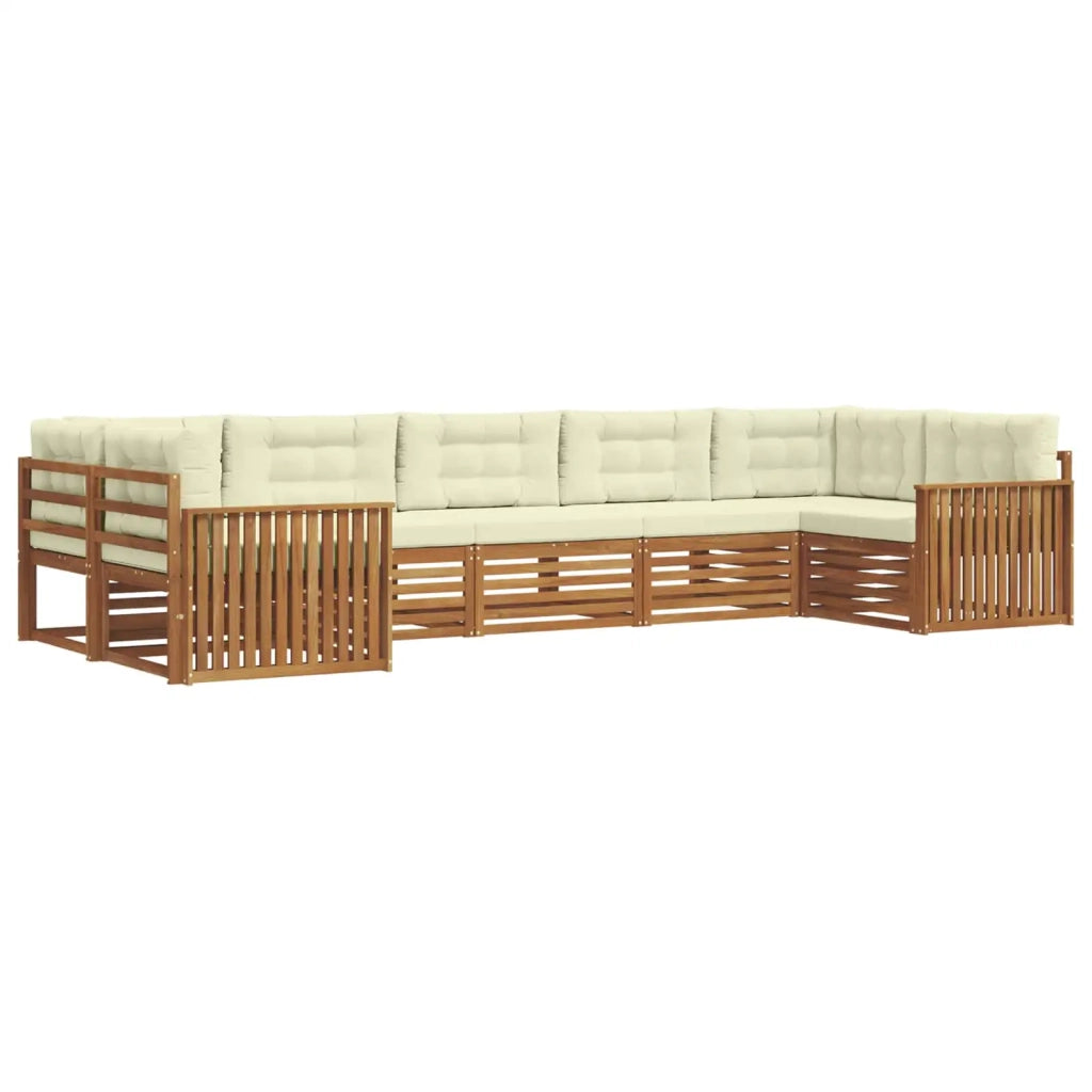 Set di divani da esterno con cuscino 7 pcs Naturale e Crema 3374055