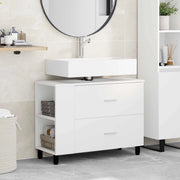 Mobiletto da bagno Bianco 80 x 35 x 60 cm Legno ingegnerizzato 889385