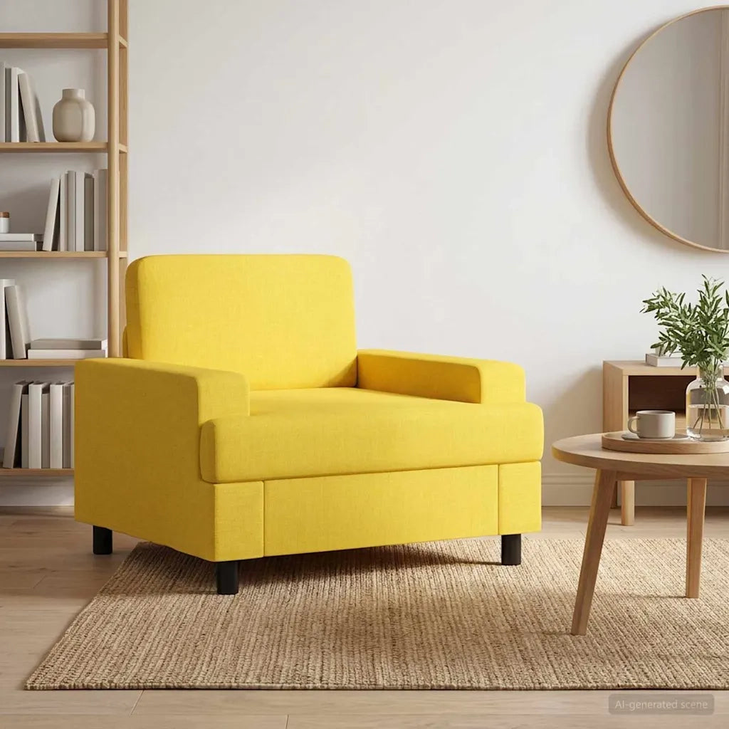 Poltrona Giallo Chiaro Tessuto 42043463