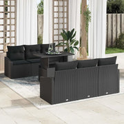 Set Divano da Giardino con archiviazione 7 pcs Nero polyrattan 3348929