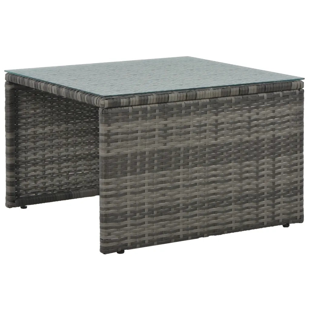 Set Divani da Giardino 3 pz con Cuscini in Polyrattan Grigio 44720