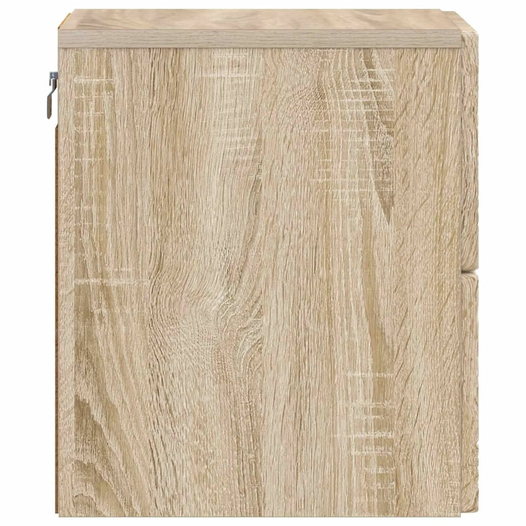 Mobiletto da notte a muro Rovere Sonoma 34,5 x 33 x 40 cm