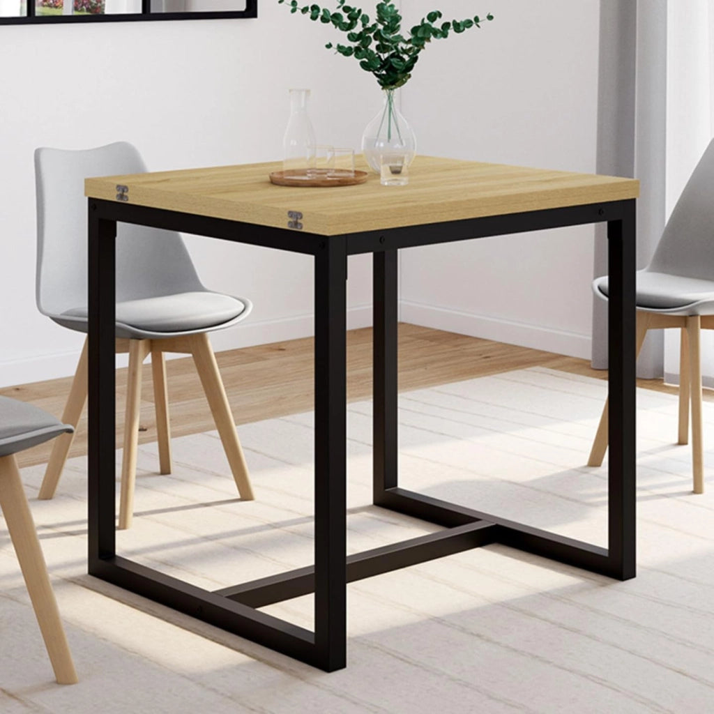 Tavolo da pranzo allungabile DETROIT 4-8 persone design industriale 80-160 cm