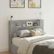 Testata con Mobile e LED Calcestruzzo 140 x 16,5 x 103,5 cm