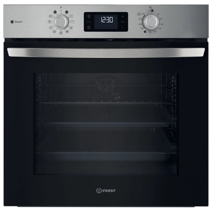 Indesit IO 258HS B Forno Multifunzione da Incasso, Inox, 71 Litri, 11 Funzioni, Classe A+