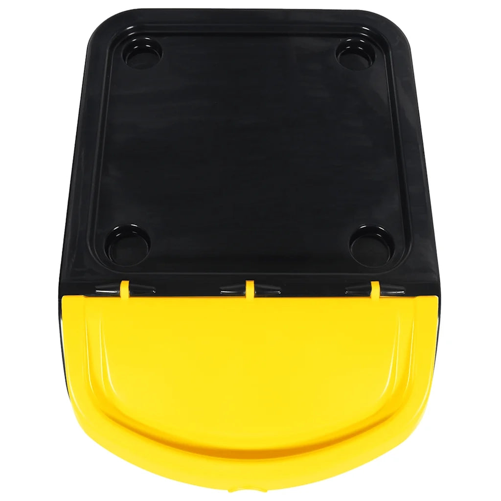 Cestini per Rifiuti Impilabili con Coperchi 3pz Neri in PP 78 L 364069