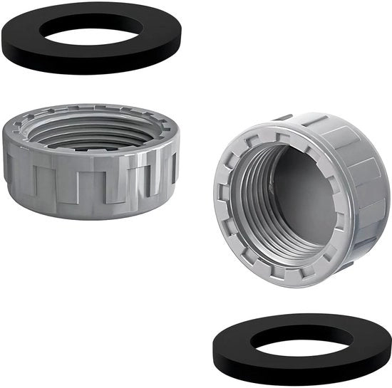 Set di Placchette in PVC da 20 mm - Confezione da 2 - Alta qualità in PVC - Aria stagna - Incluso anello in gomma - Resistente agli urti e duraturo - Dop in PVC