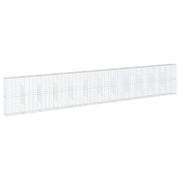 Gabbione recinto a gabbia muro di contenimento con coperchio 1200 x 50 x 200 cm ferro zincato argento 02_0040136