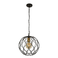 Sospensione Industrial-Nordico Finezza Acciaio Nero Oro 1 Luce E27