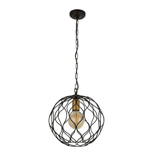 Sospensione Industrial-Nordico Finezza Acciaio Nero Oro 1 Luce E27