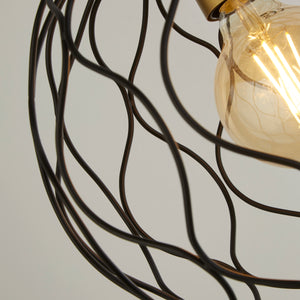 Sospensione Industrial-Nordico Finezza Acciaio Nero Oro 1 Luce E27