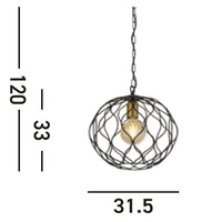Sospensione Industrial-Nordico Finezza Acciaio Nero Oro 1 Luce E27