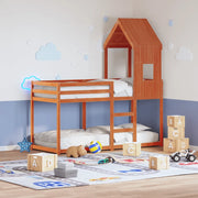 Tetto Letto Bambini Marrone Cera 60x89x134,5 cm Massello Pino