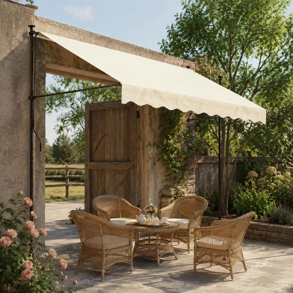 Retractable Awning, Cream, 300x150 Cm, Fabric And Steel