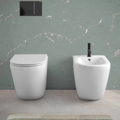 Sanitari filomuro scarico a vortice e copriwc soft-close Tao