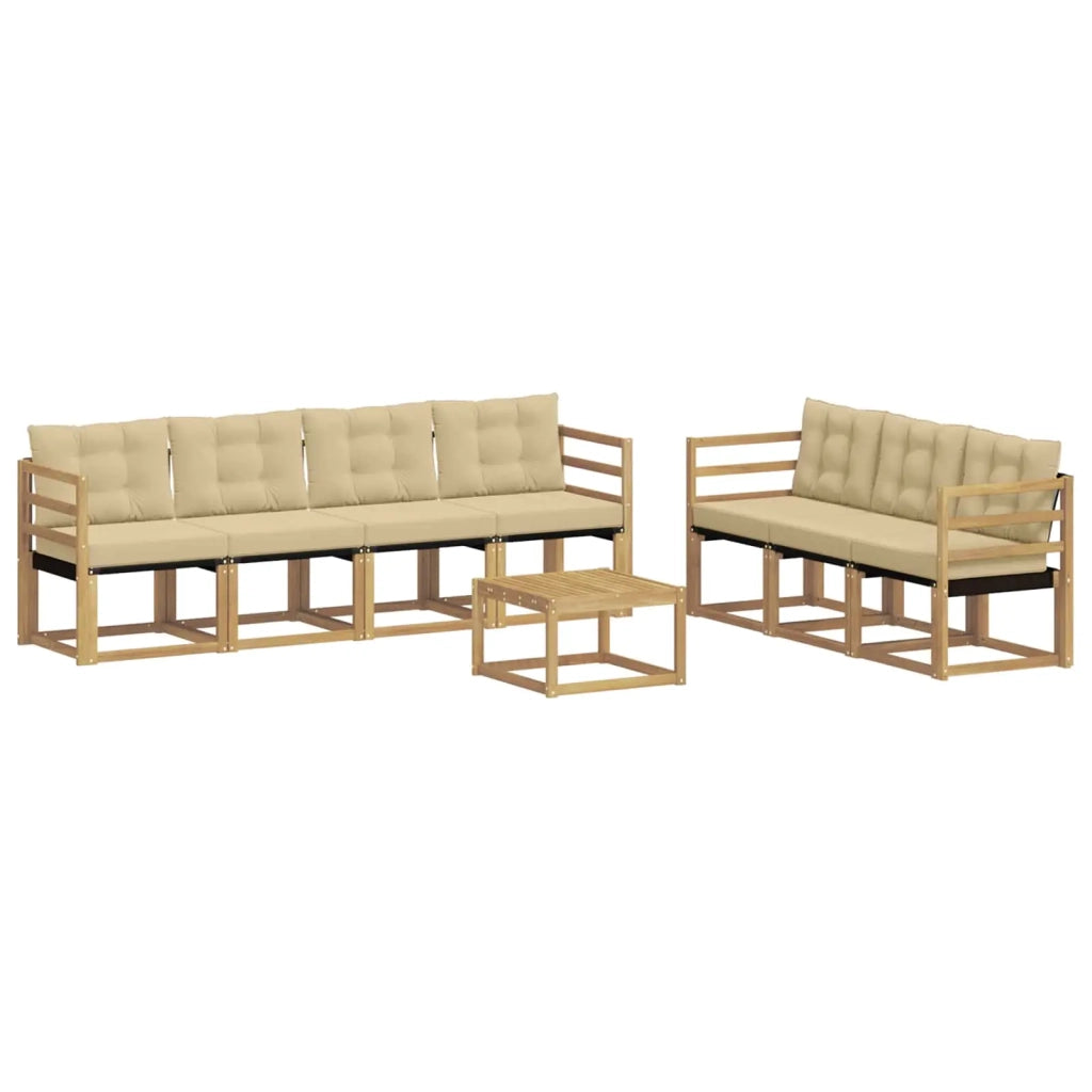 Set di divani da esterno 8 pz Bianco e Beige 3389275