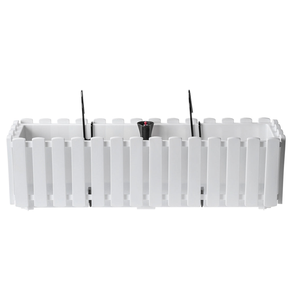 Vaso da fiori per balcone KADAX con manici, 58x18x16,5 cm, bianco.