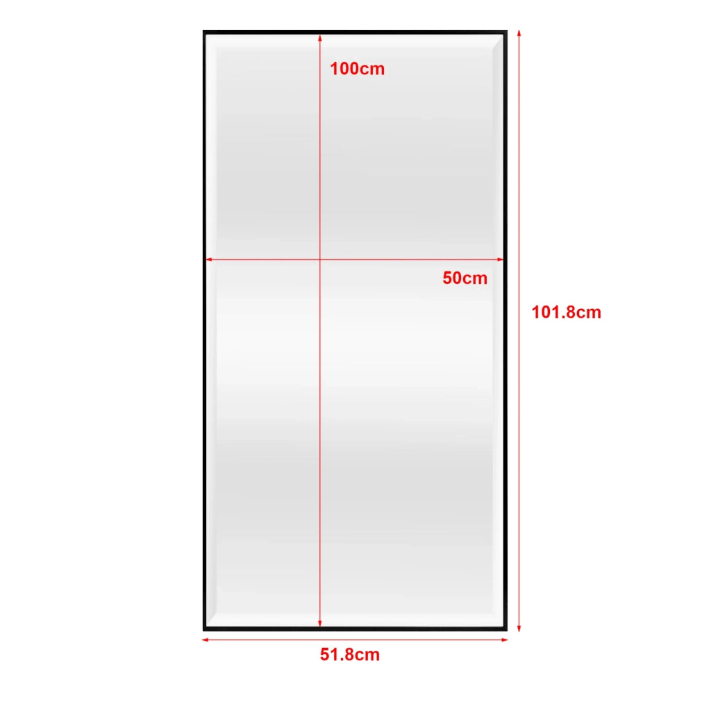 Specchio da parete rettangolare 102 x 52 cm nero 03_0007924