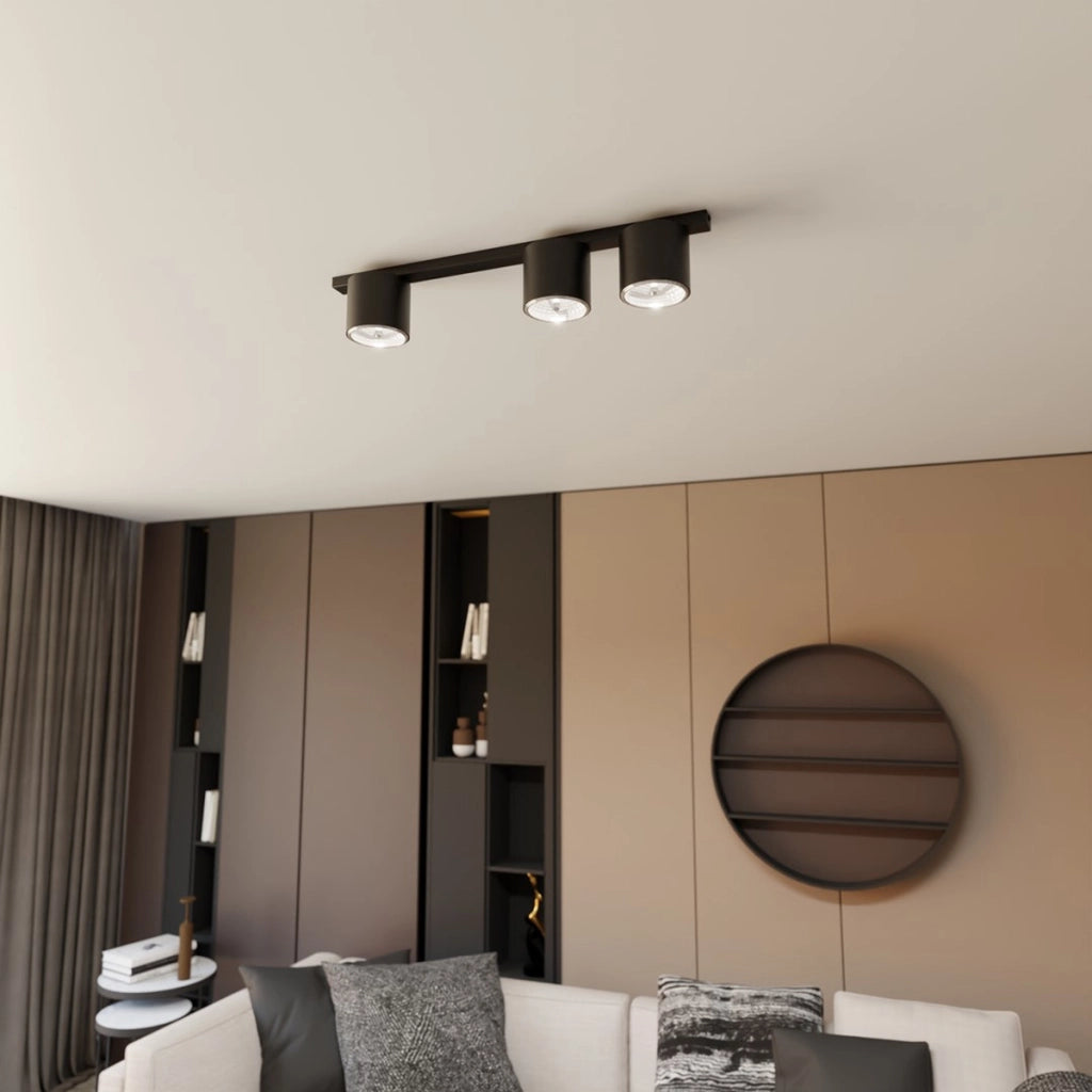Faretto da soffitto Nano in acciaio nero