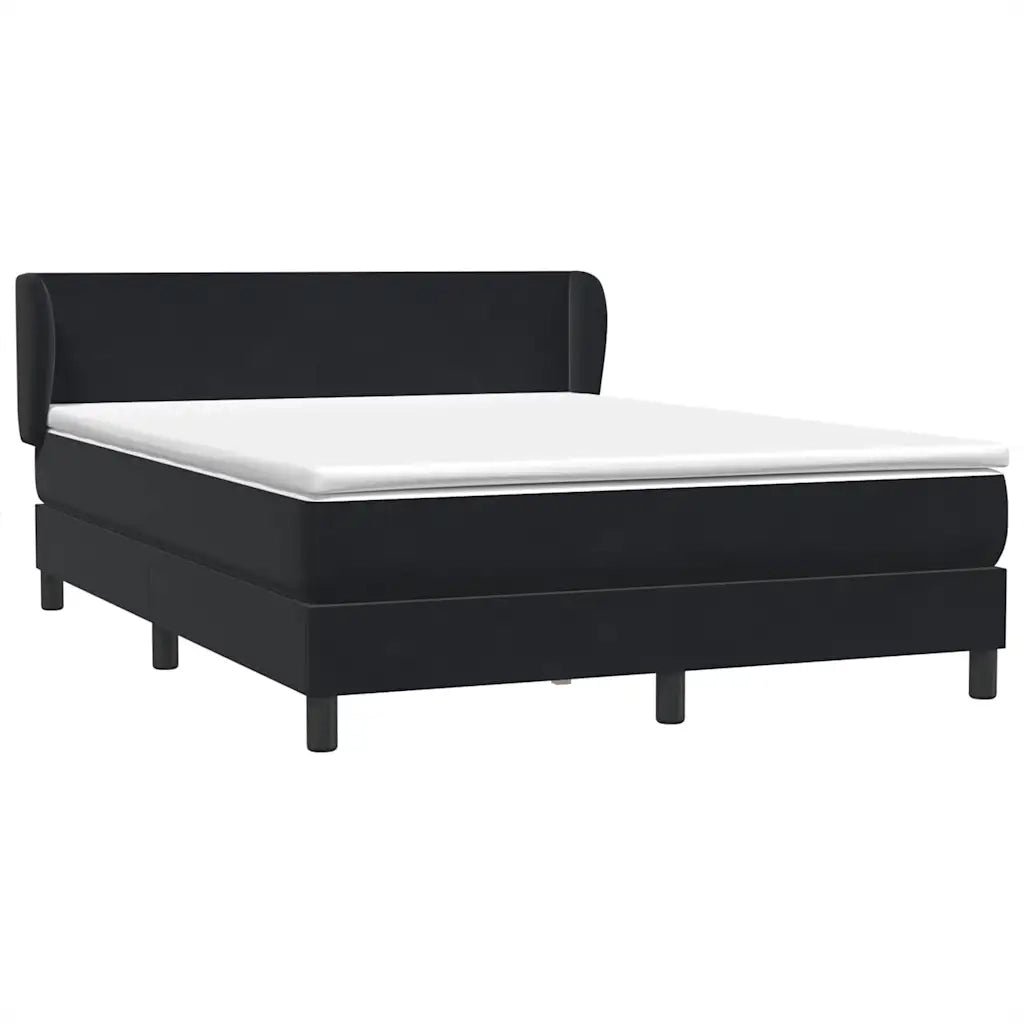 Giroletto a Molle con Materasso Nero 160x210 cm in Velluto 3317363