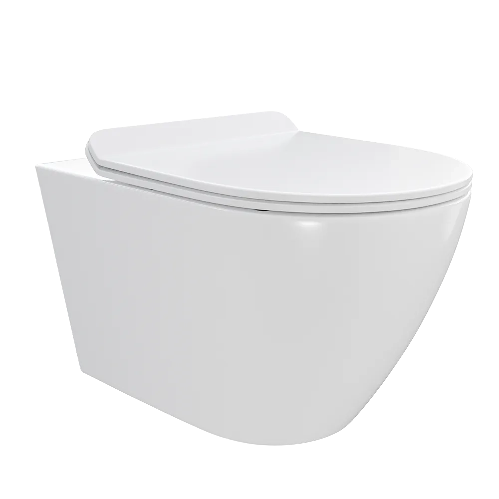 Vaso sospeso tornado silent flush in ceramica bianco lucido con copri-wc soft-close | Sydney