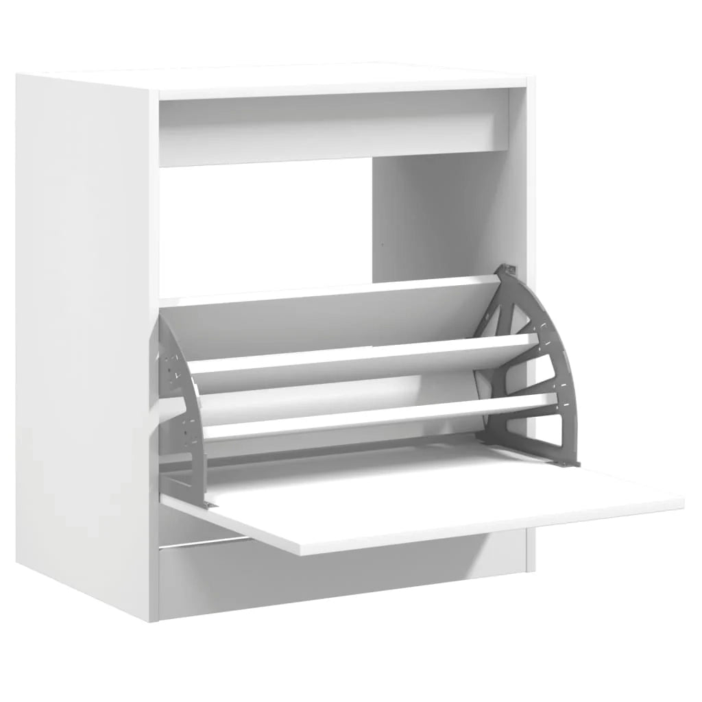 Scarpiera mobile contenitore per scarpe mobile per ingresso/corridoio/soggiorno 60 x 42 x 69 cm legno ingegnerizzato bianco 02_0021492