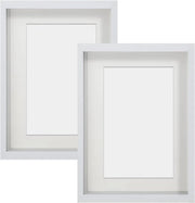 Set di esposizione fotografia 3D Premium A4 con vetrina in vetro e cornice profonda per oggetti - Adatto per foto 15 x 20 cm - Set da 2
