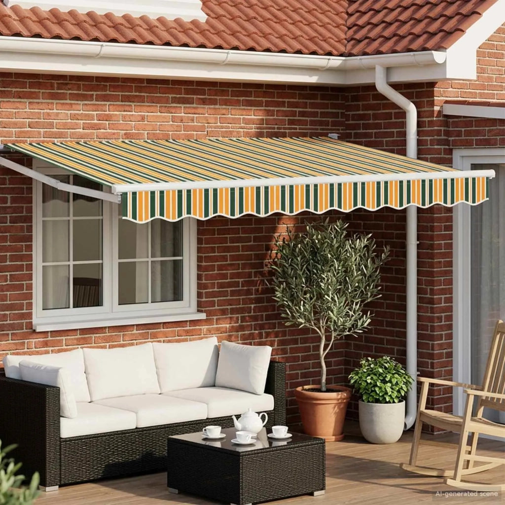 Tenda retrattile manuale Verde e Giallo 3 x 2 m 3418902