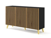 MOBILE RAVENNA P MOBILE IN MDF VERNICIATO 150 3D NERO ROVERE ARTIGIANALE GAMBE ORO