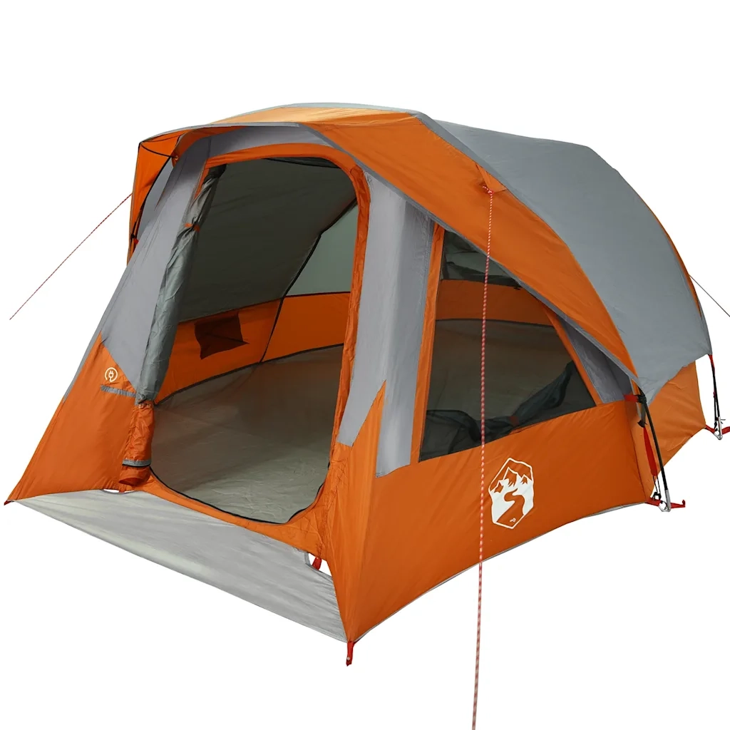 Tenda Familiare Cabina 6 Persone Grigia Arancione Impermeabile 4100669