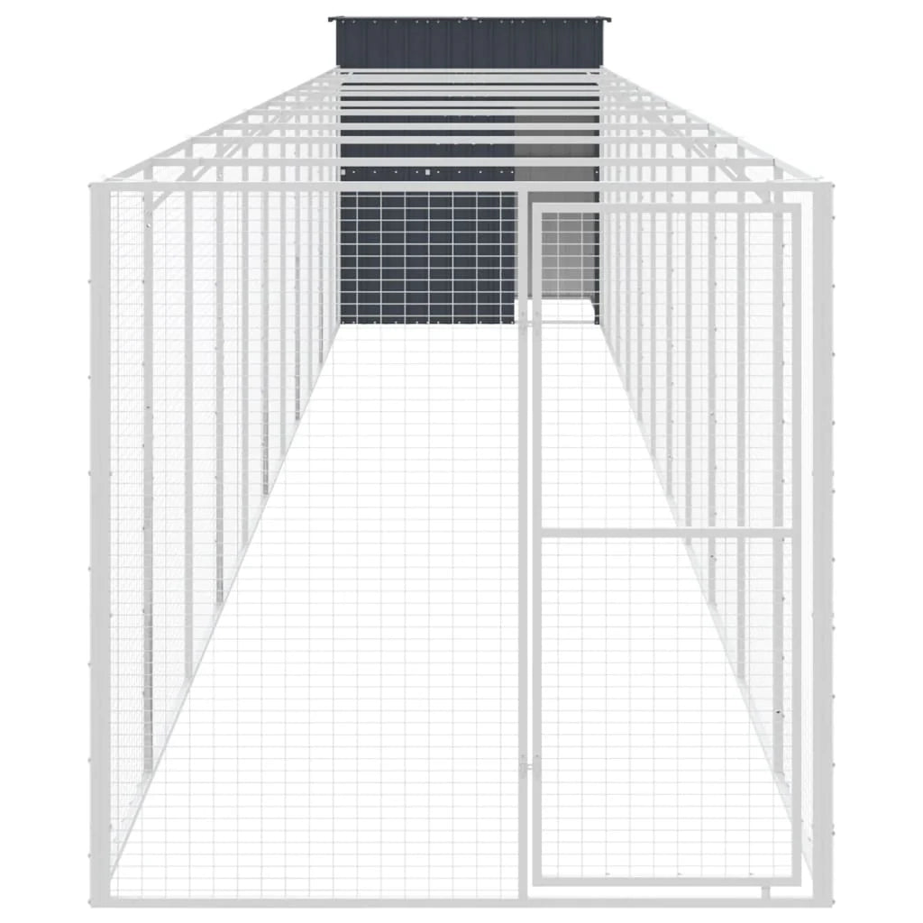 Cuccia per cani con recinto 165 x 1271 x 181 cm antracite 02_0043471