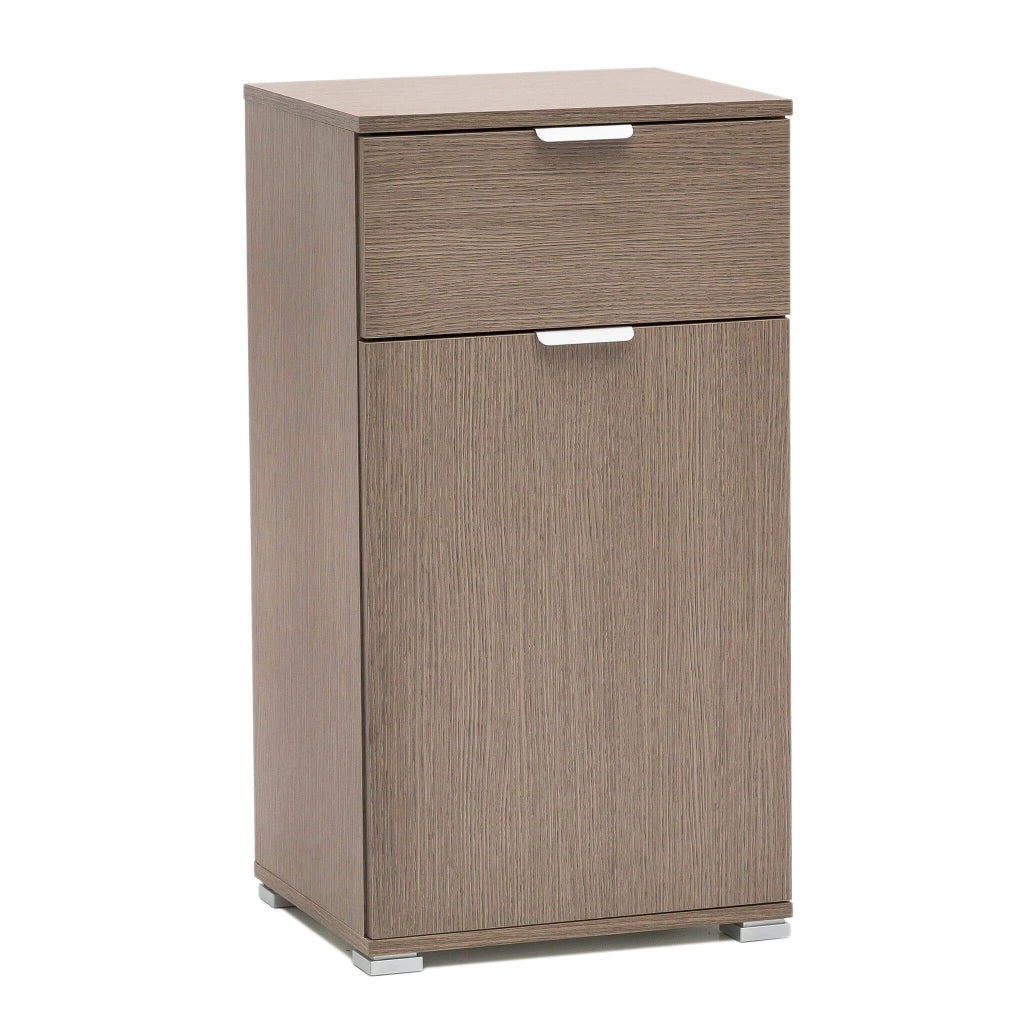 Armadietto da Bagno un anta e un cassetto in Legno Composito cm 45x38x85 - KOLBY