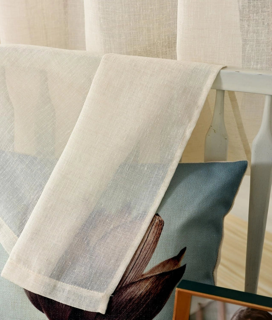 Tenda Finesta Trasparente, conveniente per camera da letto/soggiorno/biblioteca, leggera e aerata, per Camera da Letto Voile 1 Pannello 140x245 cm Crema