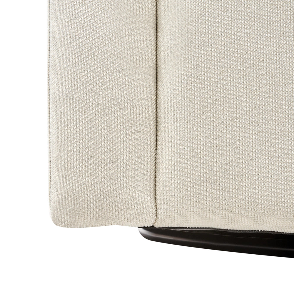 Poltrona girevole Light Beige Poliestere Tessuto idrorepellente Retro Minimalista Mobili Soggiorno