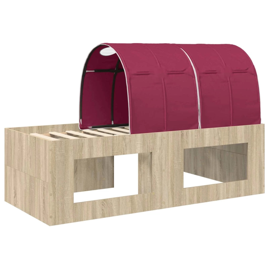 Letto alto per bambini con scrivania 3 pz Rovere Sonoma e Rosso 3423687