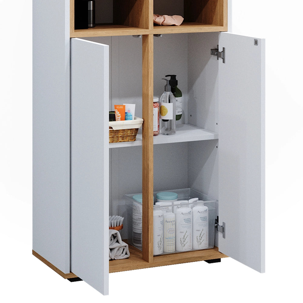 Vicco Mobiletto bagno Bianco/Artisan 60 x 97 cm con 2 porte