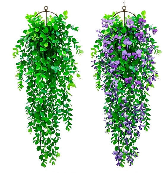 Piantine ornamentali in vaso, 2 pezzi piantine ornamentali, 75cm piantine, decorazioni di plastica con foglie verdi, adatte per balcone, camera da letto, sala da pranzo