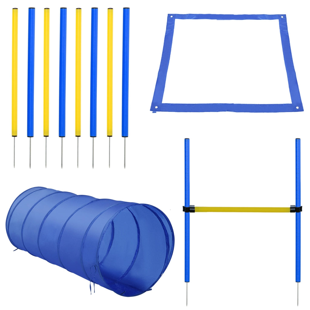 Set per Agility Cani con Tunnel, Slalom e Zona Riposo ¨C zephmum ¨C Blu e Giallo