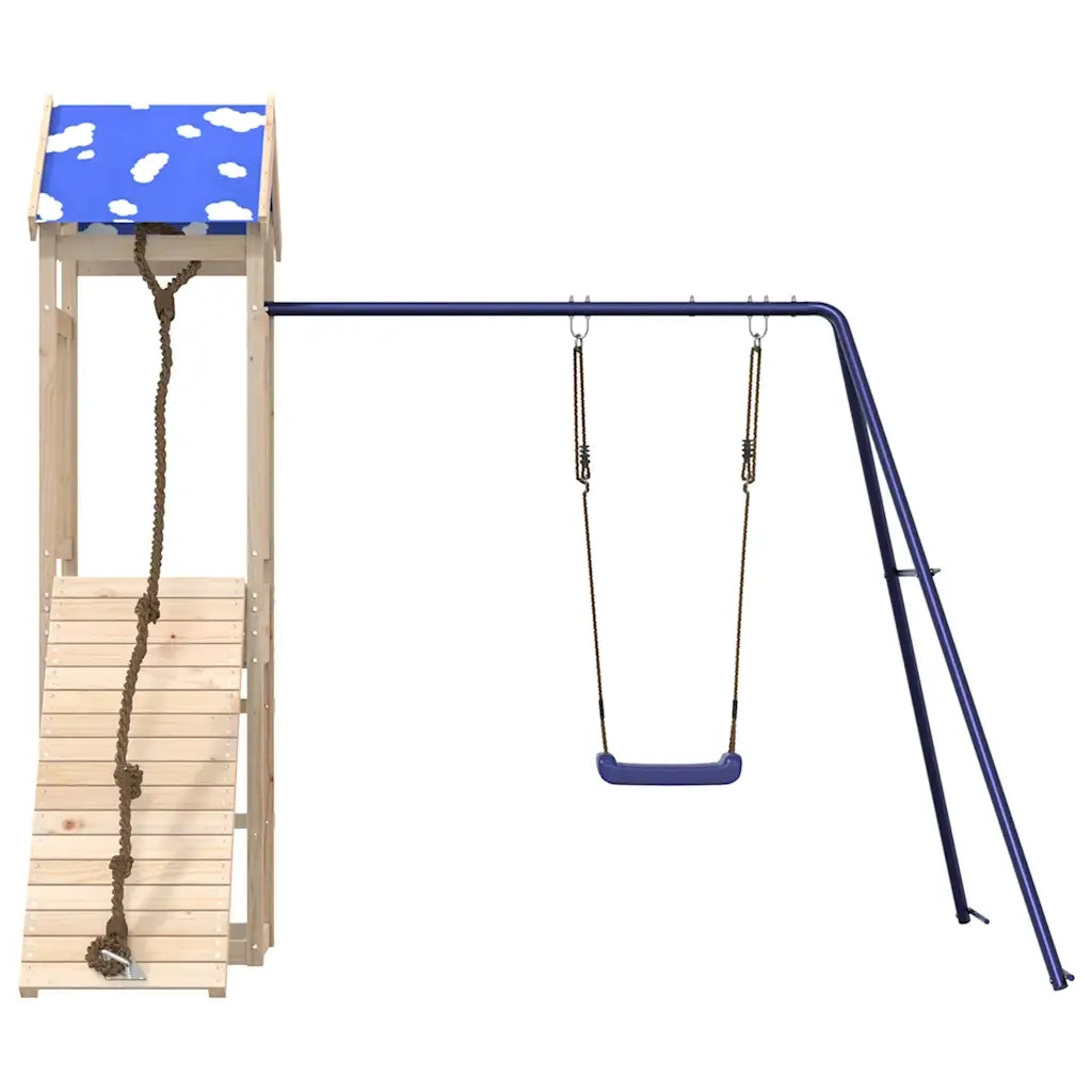 Set da Gioco da Esterno in Legno Massello di Pino
