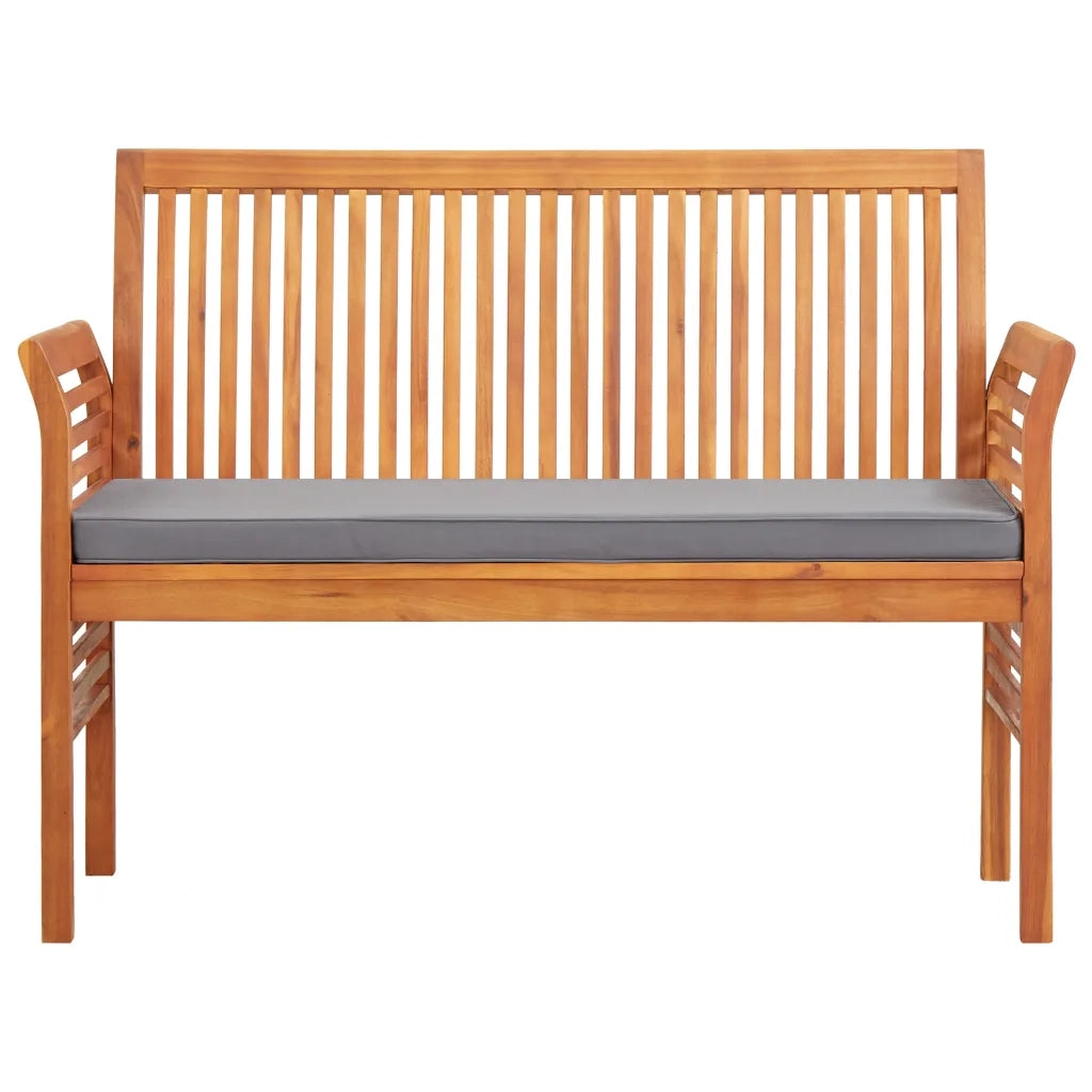 Set da Pranzo per Esterni 3pz con Cuscini Legno Massello Acacia 3120458