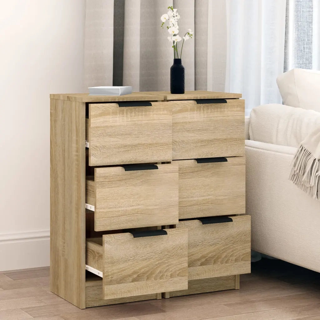 Credenze 2 pz | Madia | Buffet da pranzo | Armadio da pranzo Rovere Sonoma 30x30x70 cm in Legno Multistrato